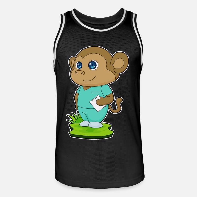 Monkey Nurse Sticky Notes - Men's Basketball Jersey - black/white