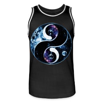 Yin Yang - Maillot de basket Homme - noir/blanc - Devant - AI Model Male 185 dark (185cm)