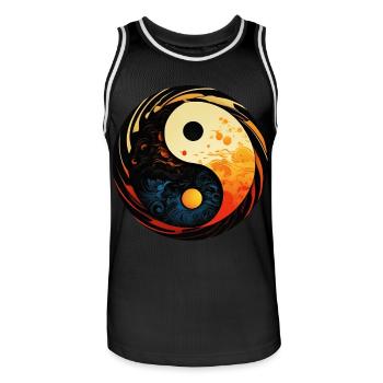 Yin Yang - Maillot de basket Homme - noir/blanc - Devant - AI Model Male 185 dark (185cm)