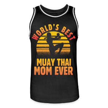 La meilleure maman de Muay Thai au monde - Maillot de basket Homme - noir/blanc - Devant - AI Model Male 185 dark (185cm)
