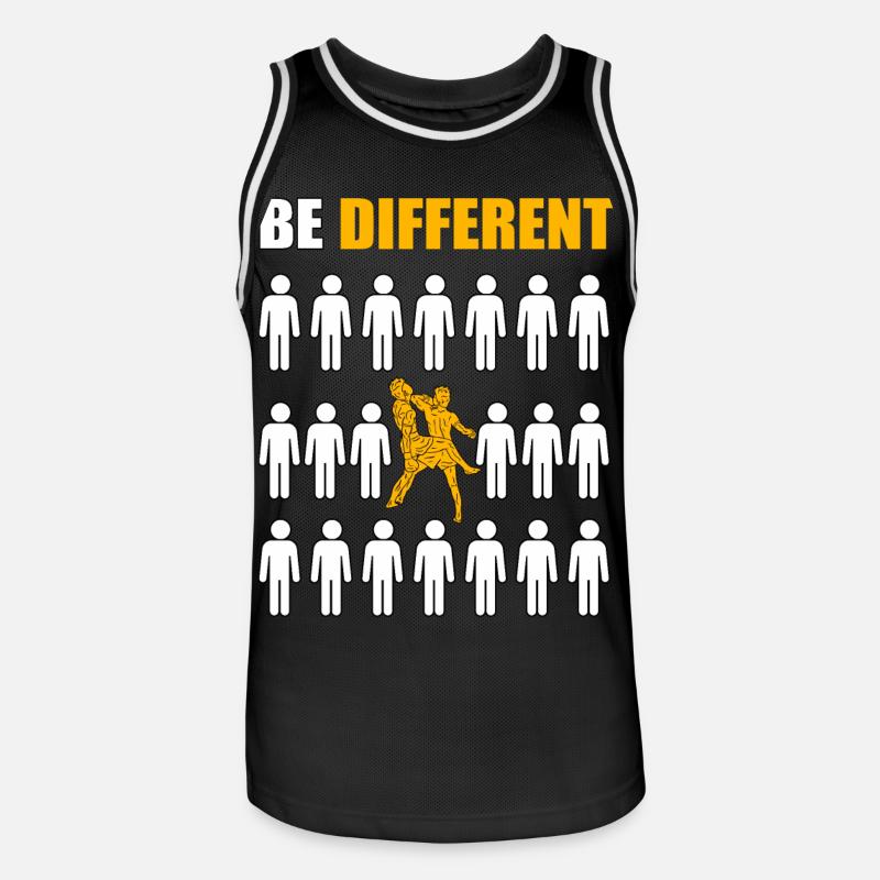 Sei anders Muay Thai - Männer Basketball-Trikot - Schwarz/Weiß
