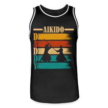 Aikido Papa - Männer Basketball-Trikot - Schwarz/Weiß - Vorne - AI Model Male 185 dark (185cm)