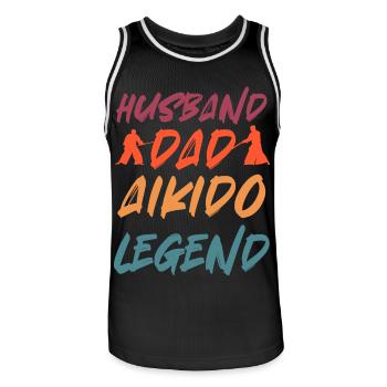 Ehemann Papa Aikido Legende - Männer Basketball-Trikot - Schwarz/Weiß - Vorne - AI Model Male 185 dark (185cm)