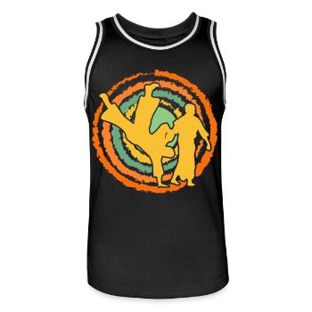 Aikido - Männer Basketball-Trikot - Schwarz/Weiß - Vorne - AI Model Male 185 dark (185cm)