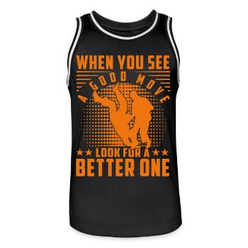 When you see a good move look for a better one - Men's Basketball Jersey - black/white - Front - AI Model Male 185 dark (185cm)