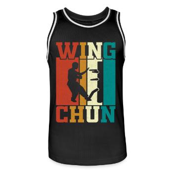 Wing Chun - Männer Basketball-Trikot - Schwarz/Weiß - Vorne - AI Model Male 185 dark (185cm)