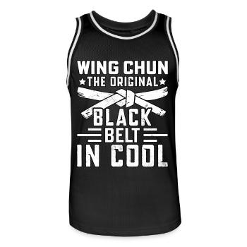 Wing Chun the original black belt in cool - Men's Basketball Jersey - black/white - Front - AI Model Male 185 dark (185cm)