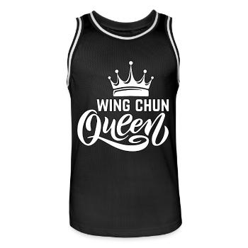 Reine du Wing Chun - Maillot de basket Homme - noir/blanc - Devant - AI Model Male 185 dark (185cm)