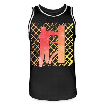 Wing Chun - Maillot de basket Homme - noir/blanc - Devant - AI Model Male 185 dark (185cm)