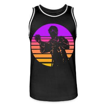 Wing Chun - Maillot de basket Homme - noir/blanc - Devant - AI Model Male 185 dark (185cm)