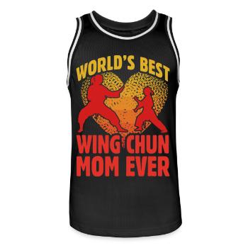 World's best Wing Chun Mom Ever - Men's Basketball Jersey - black/white - Front - AI Model Male 185 dark (185cm)