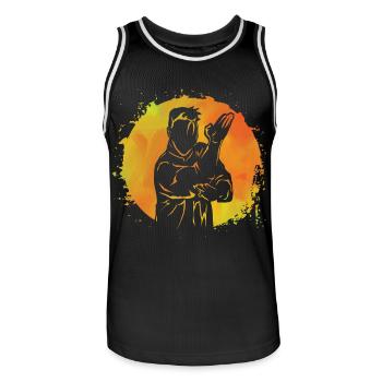 Wing Chun - Maillot de basket Homme - noir/blanc - Devant - AI Model Male 185 dark (185cm)