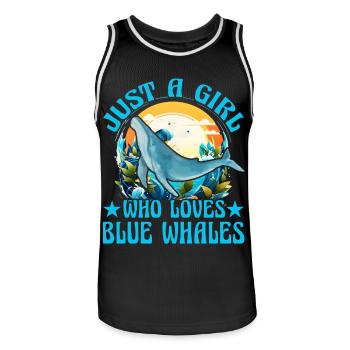 Nur ein Mädchen, das Blauwale liebt - Männer Basketball-Trikot - Schwarz/Weiß - Vorne - AI Model Male 185 dark (185cm)
