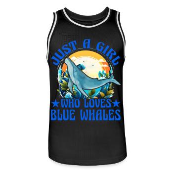 Just a Girl who loves Blue Whales - Men's Basketball Jersey - black/white - Front - AI Model Male 185 dark (185cm)