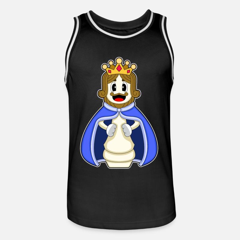 Pièce d’échecs Roi Échecs - Maillot de basket Homme - noir/blanc