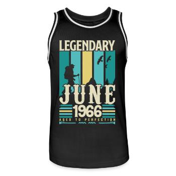 cadeau Anniversaire Juin 1966, Vintage juin 1966. - Maillot de basket Homme - noir/blanc - Devant - AI Model Male 185 dark (185cm)