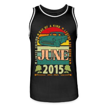 Geburtstagsgeschenk Juni 2015. Juni 2015 Juni 2015 - Männer Basketball-Trikot - Schwarz/Weiß - Vorne - AI Model Male 185 dark (185cm)