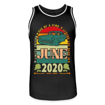 Geburtstagsgeschenk Juni 2020. Juni 2020 Juni 2020 - Männer Basketball-Trikot - Schwarz/Weiß - Vorne - AI Model Male 185 dark (185cm)