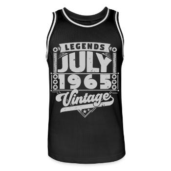 Cadeau Vintage Anniversaire Juillet 1965, juillet. - Maillot de basket Homme - noir/blanc - Devant - AI Model Male 185 dark (185cm)