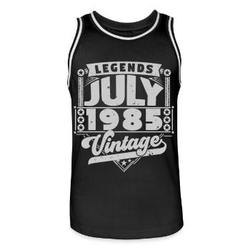 Vintage Geburtstagsgeschenk Juli 1985, Juli. - Männer Basketball-Trikot - Schwarz/Weiß - Vorne - AI Model Male 185 dark (185cm)