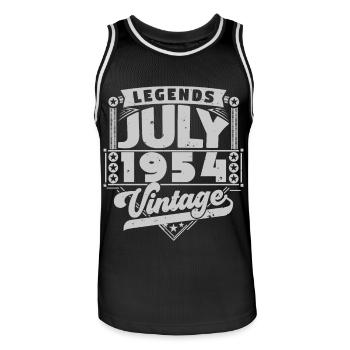 Vintage Geburtstagsgeschenk Juli 1954, Juli. - Männer Basketball-Trikot - Schwarz/Weiß - Vorne - AI Model Male 185 dark (185cm)