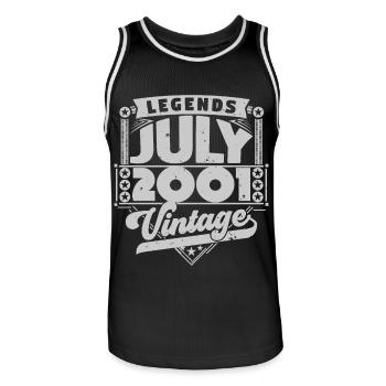 Cadeau Vintage Anniversaire Juillet 2001, juillet. - Maillot de basket Homme - noir/blanc - Devant - AI Model Male 185 dark (185cm)