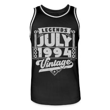 Vintage Geburtstagsgeschenk Juli 1994, Juli. - Männer Basketball-Trikot - Schwarz/Weiß - Vorne - AI Model Male 185 dark (185cm)