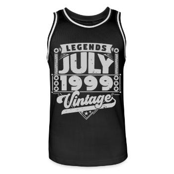Vintage Geburtstagsgeschenk Juli 1999, Juli. - Männer Basketball-Trikot - Schwarz/Weiß - Vorne - AI Model Male 185 dark (185cm)