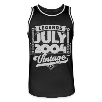 Cadeau Vintage Anniversaire Juillet 2004, juillet. - Maillot de basket Homme - noir/blanc - Devant - AI Model Male 185 dark (185cm)
