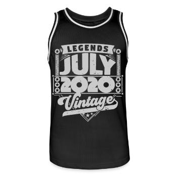 Vintage-Geburtstagsgeschenk Juli 2020, Juli. - Männer Basketball-Trikot - Schwarz/Weiß - Vorne - AI Model Male 185 dark (185cm)