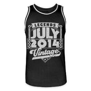 Vintage Geburtstagsgeschenk Juli 2014, Juli. - Männer Basketball-Trikot - Schwarz/Weiß - Vorne - AI Model Male 185 dark (185cm)