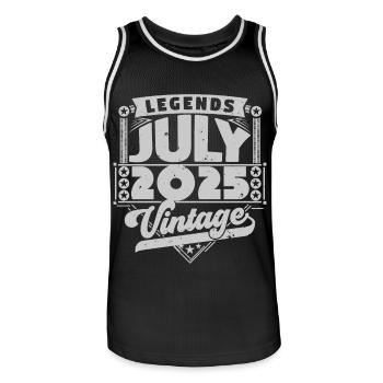 Cadeau Vintage Anniversaire Juillet 2025, juillet. - Maillot de basket Homme - noir/blanc - Devant - AI Model Male 185 dark (185cm)