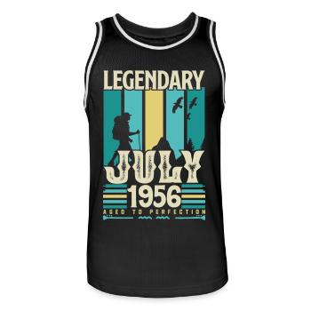 cadeau Anniversaire Juillet 1956, Vintage juillet. - Maillot de basket Homme - noir/blanc - Devant - AI Model Male 185 dark (185cm)