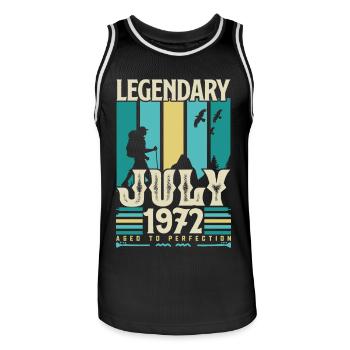 Juli 1972 Geburtstagsgeschenk, Vintage Juli. - Männer Basketball-Trikot - Schwarz/Weiß - Vorne - AI Model Male 185 dark (185cm)