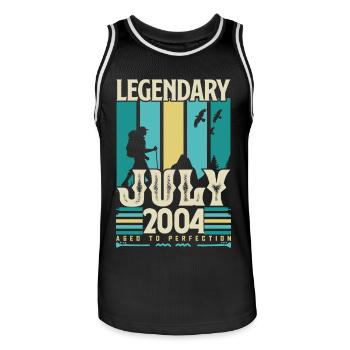 cadeau Anniversaire Juillet 2004, Vintage juillet. - Maillot de basket Homme - noir/blanc - Devant - AI Model Male 185 dark (185cm)