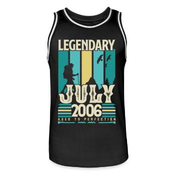 Juli 2006 Geburtstagsgeschenk, Vintage Juli. - Männer Basketball-Trikot - Schwarz/Weiß - Vorne - AI Model Male 185 dark (185cm)