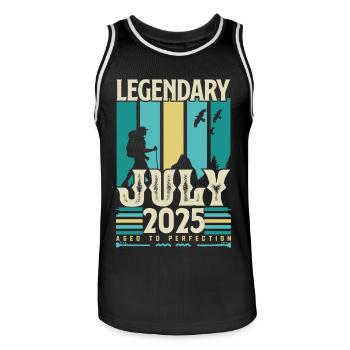 Juli 2025 Geburtstagsgeschenk, Vintage Juli. - Männer Basketball-Trikot - Schwarz/Weiß - Vorne - AI Model Male 185 dark (185cm)
