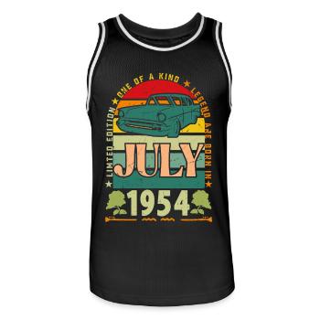 Geburtstagsgeschenk Juli 1954. - Männer Basketball-Trikot - Schwarz/Weiß - Vorne - AI Model Male 185 dark (185cm)