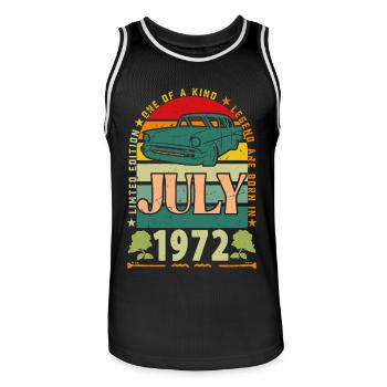 Geburtstagsgeschenk Juli 1972. - Männer Basketball-Trikot - Schwarz/Weiß - Vorne - AI Model Male 185 dark (185cm)