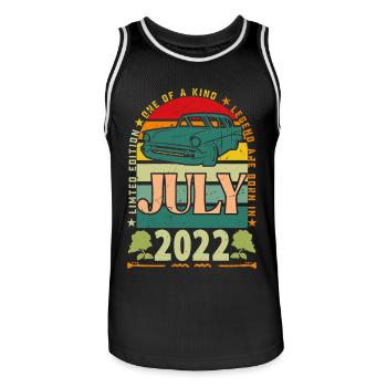 Geburtstagsgeschenk Juli 2022. - Männer Basketball-Trikot - Schwarz/Weiß - Vorne - AI Model Male 185 dark (185cm)