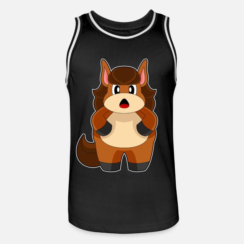 Pferd Dick - Männer Basketball-Trikot - Schwarz/Weiß