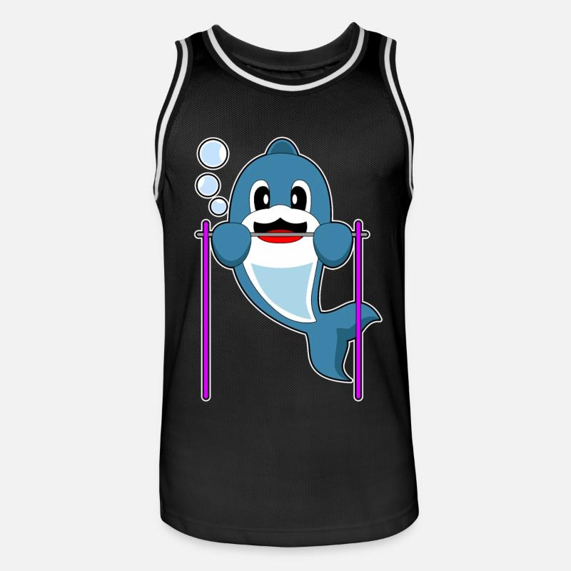Dolphin Bodybuilder Pull-ups - Men's Basketball Jersey - black/white