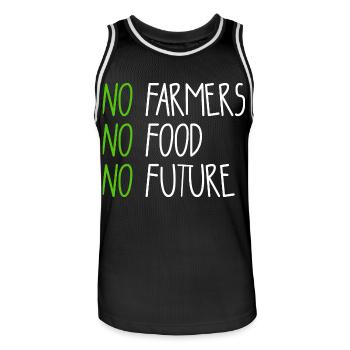 No Farmers - No Food - No Future - Farmer Farmer - Men's Basketball Jersey - black/white - Front - AI Model Male 185 dark (185cm)