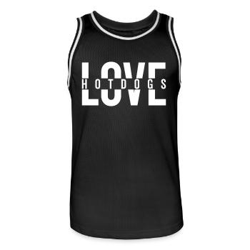 Love Hotdogs Déclaration de restauration rapide - Maillot de basket Homme - noir/blanc - Devant - AI Model Male 185 dark (185cm)