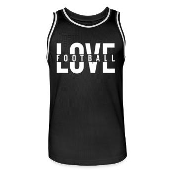 LOVE FOOTBALL USA American Football - Men's Basketball Jersey - black/white - Front - AI Model Male 185 dark (185cm)