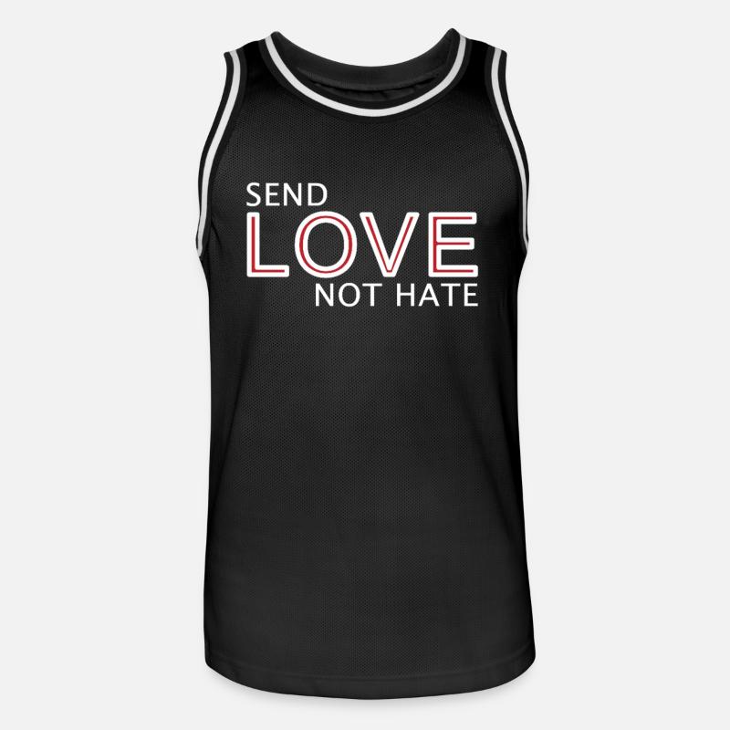 Send Love Not Hate Statement - Männer Basketball-Trikot - Schwarz/Weiß