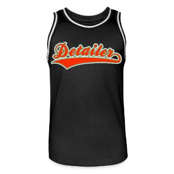 Car Detailer, Car Lover, Vehicle Detailer - Men's Basketball Jersey - black/white - Front - AI Model Male 185 dark (185cm)
