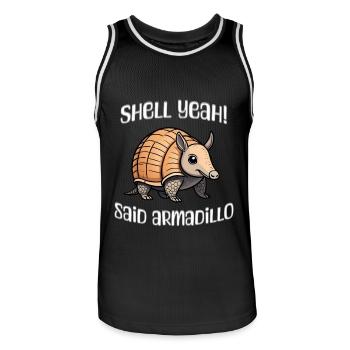 Shell yes said armadillo - Men's Basketball Jersey - black/white - Front - AI Model Male 185 dark (185cm)