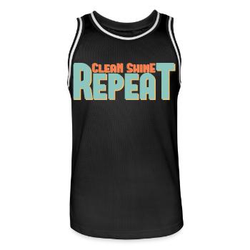 Clean Shine Repeat Detailer Accordeur d’amoureux de voiture - Maillot de basket Homme - noir/blanc - Devant - AI Model Male 185 dark (185cm)
