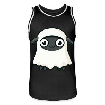 Sheep Halloween Funny Ghost - Men's Basketball Jersey - black/white - Front - AI Model Male 185 dark (185cm)